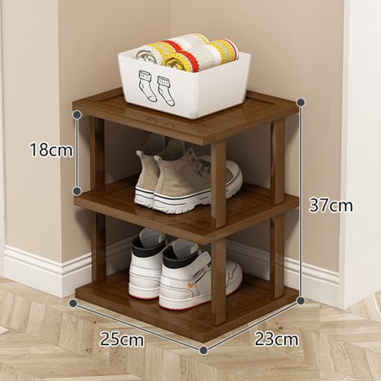 Bamboo Entryway Shoe Rack 3/5/7 Tiers Heavy Duty Wooden Free Standing Rustic Living Room Bedroom Closet Shoes Boots Organizer Corner Storage Shelf