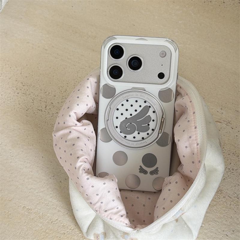 Stylish Polka Dot Rotating Stand Case for iPhone 17 Pro Max and Apple 16