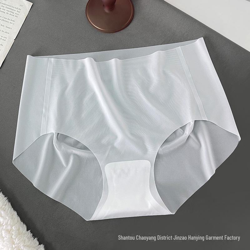 

«Новые ультратонкие бесшовные женские трусы со средней посадкой из шелка Ice Silk — дышащие и легкие для лета» XL [120-150 lbs]