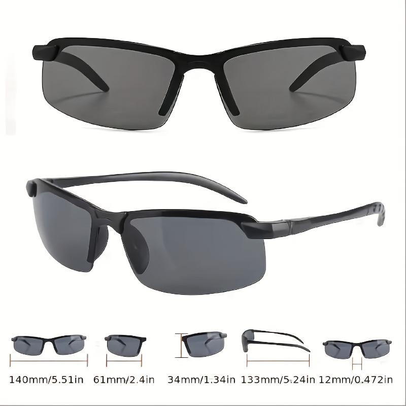 3pcs Set of Men's Day and Night Vision Driving Glasses - Anti Glare Half Frame Design Comfortable PC Material
