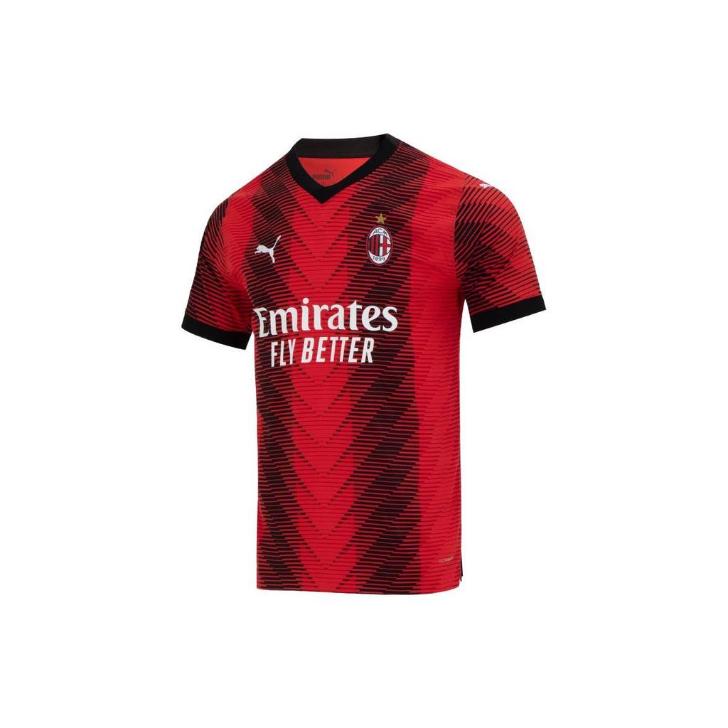 Puma Buchstabenlogo Druck V-Ausschnitt Kurzarm Fußballtrikot Herren Oberteile Rot 770382-01