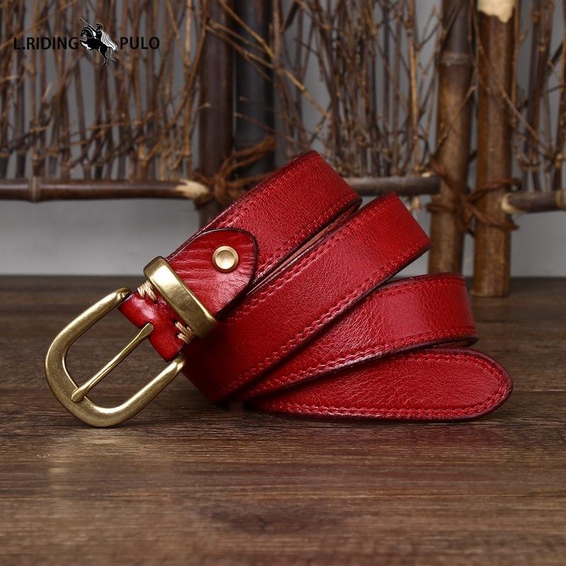 Belt Women Decorative Genuine Leather Belt Women Pin Buckle Pure Cowhide Retro Korean Style Fashion All-match