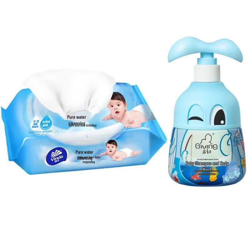 Vinda Baby Care Bundle: Wet Wipes & Shampoo/Shower Gel