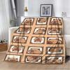Cartoon Soft Capybara pattern printed Flannel Throw blanket, suitable for sofas, beds,offices, travel, Picnic,warm plush blanket