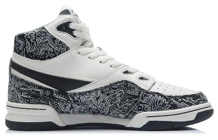 Li Ning 937 Deluxe Hi Cushioning, Wear Resistant High top Vintage Basketball Shoes Men's Black AGBR079-3