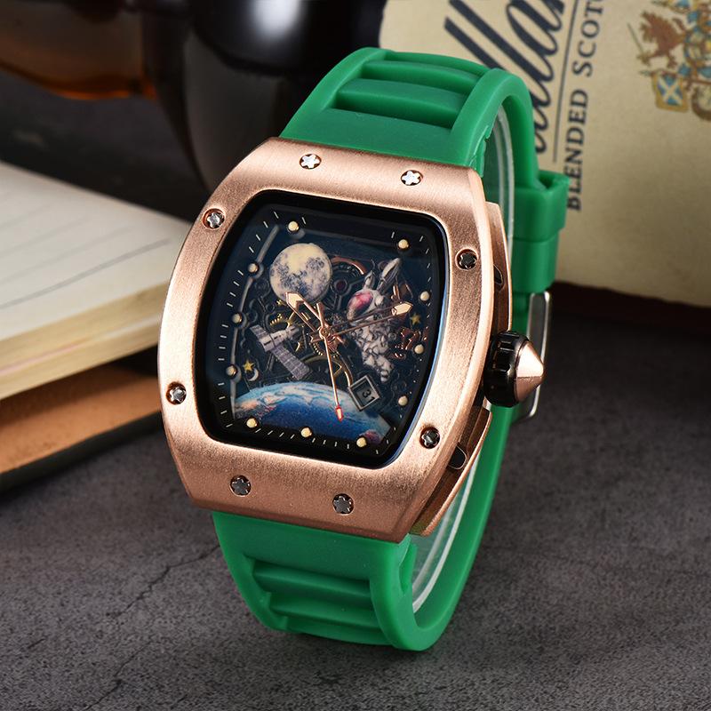 2025 New Barrel-shaped Space Astronaut Luminous Hollow Tourbillon Fashion Men's Quartz Watch