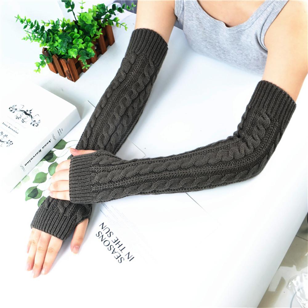 Womens Long Arm Warmer Fingerless Sleeves Stretchy Protection Gloves Mittens Womens Long Arm Warmer Fingerless Sleeves Stretchy Protection Gloves Mittens