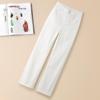 2026 Spring Women's White High-Waist Stretch Slim Fit Straight Leg Jeans