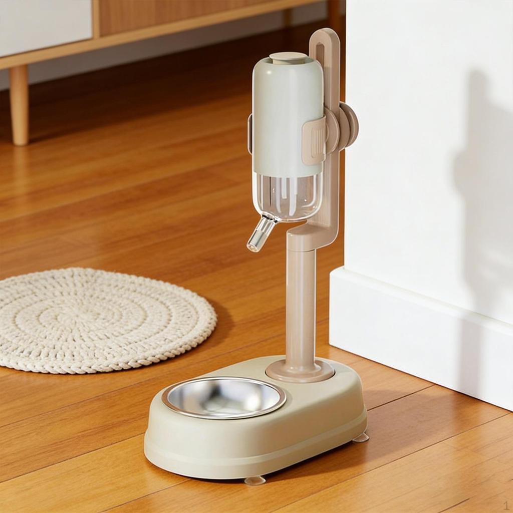 Freestanding Pet Water Dispenser, Dog Bowl, Removable Automatic Food Waterer 3L