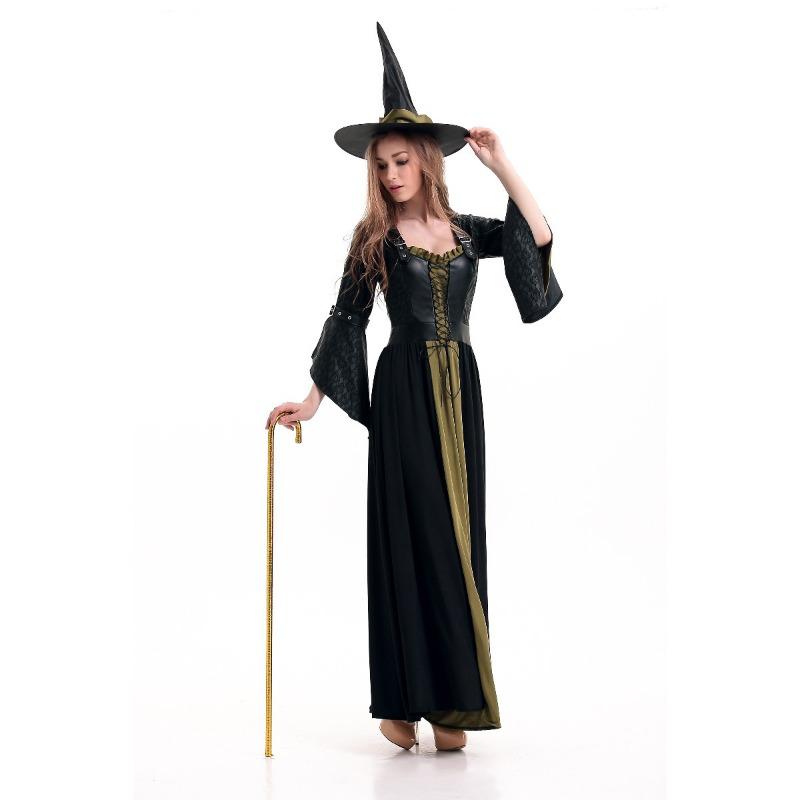 Sexy Witch Costume Long Dress Uniform, Cosplay Halloween Costume, Stage Costume Performance Costume