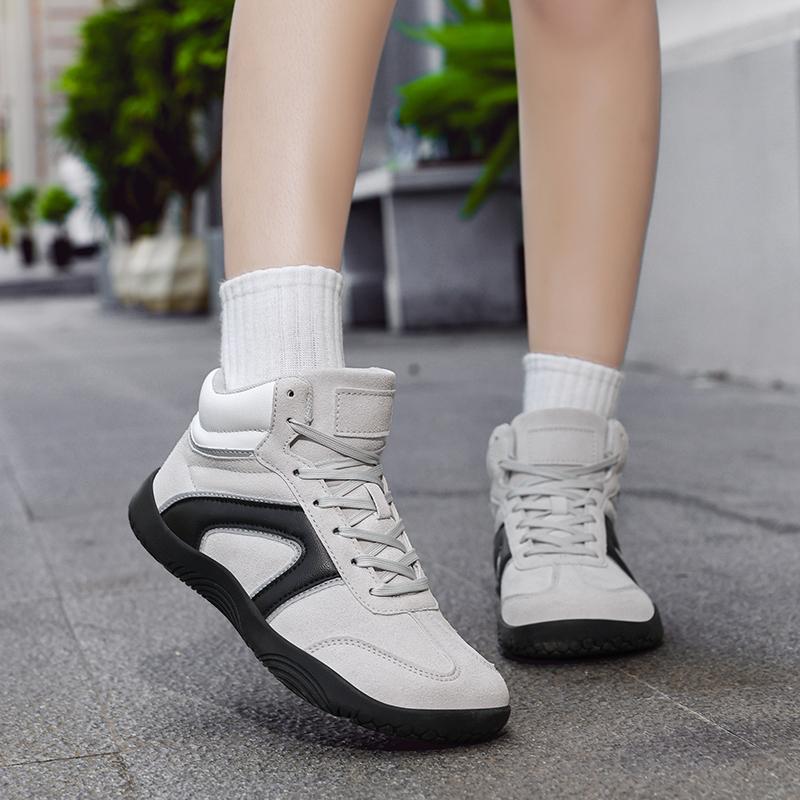 High-top Running Sports Shoes Women Elastic Casual Sneakers Fashion Lace-up Jogging Walking Shoes for Men Anti-slip