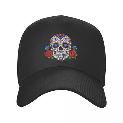 Fashion Mexican Flower Rose Skull Baseball Cap Unisex Women Breathable Dad Hat Sports