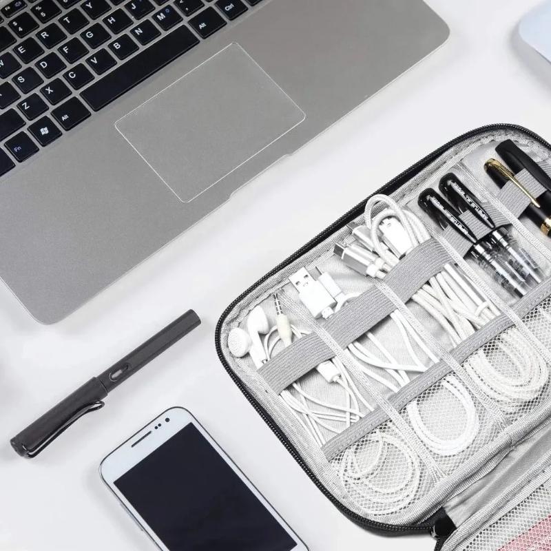 Portable Phone Cable Storage Bag Electronic Accessory Organizer Bag USB OTG Data Cable Charger Plug Travel Waterproof Multi Functional Organizer