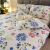 Floral Duvet Cover And Pillowcase 3Pcs Set, Polyester Set/2 Pillowcases/1 Duvet Cover/Student Bed/Double Bed/Full Size Bed/King