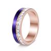 New European and American Style Jewelry Inlaid Square Drop Oil Titanium Steel Couple Ring 6mm Wide