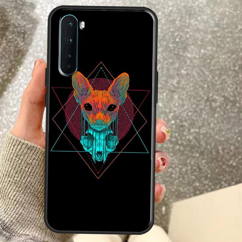 Sphinx Cat Printing Drawing Case For OnePlus 13T 10T 8T 10 Pro 15 13 12 11 15R 13R 12R Nord CE 5 2 3 4 Lite N20 N30 Coque