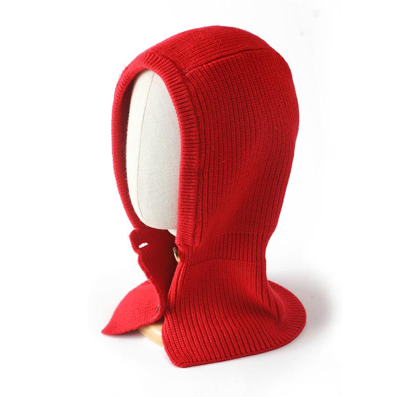 Winter Skullies Beanies Hat Buttons Bib Men Warm Windproof Cap Women Wool Scarf Caps Balaclava Mask Gorras Bonnet Knitted Hats