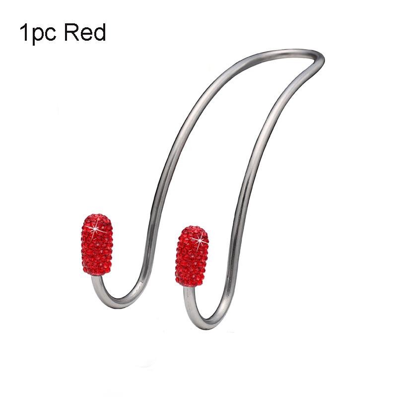 Multi-functional Metal Car Seat Headrest Hanger Bag Bling Diamond Crystal Seat Hook Holder for Bag Purse Cloth Grocery Storage