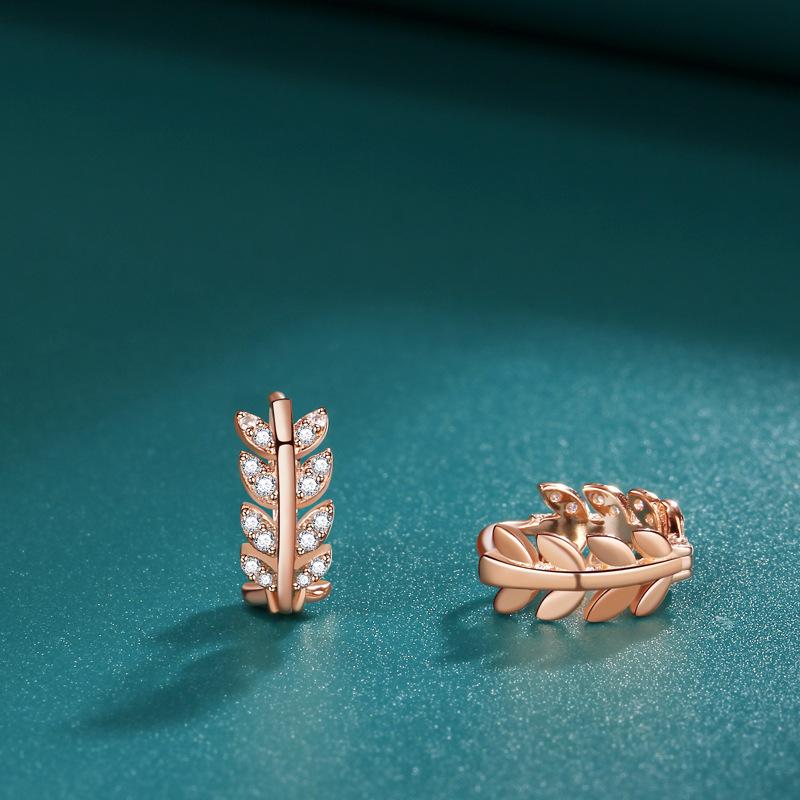 Korean Version of The Same Versatile Fashion Zircon Wheat Ear Buckle Women's Light Luxury Niche Design High-quality Earrings