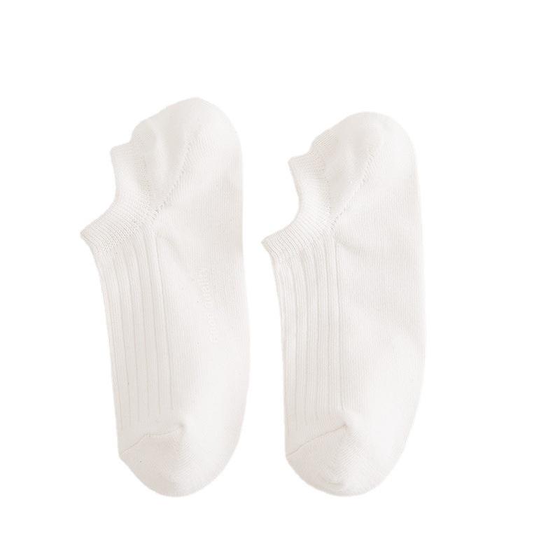 Men's Low-Cut Invisible Boat Socks - Japanese Style, Solid Color, Shallow Cotton, Short Printed Designs, Perfect for Spring & Summer