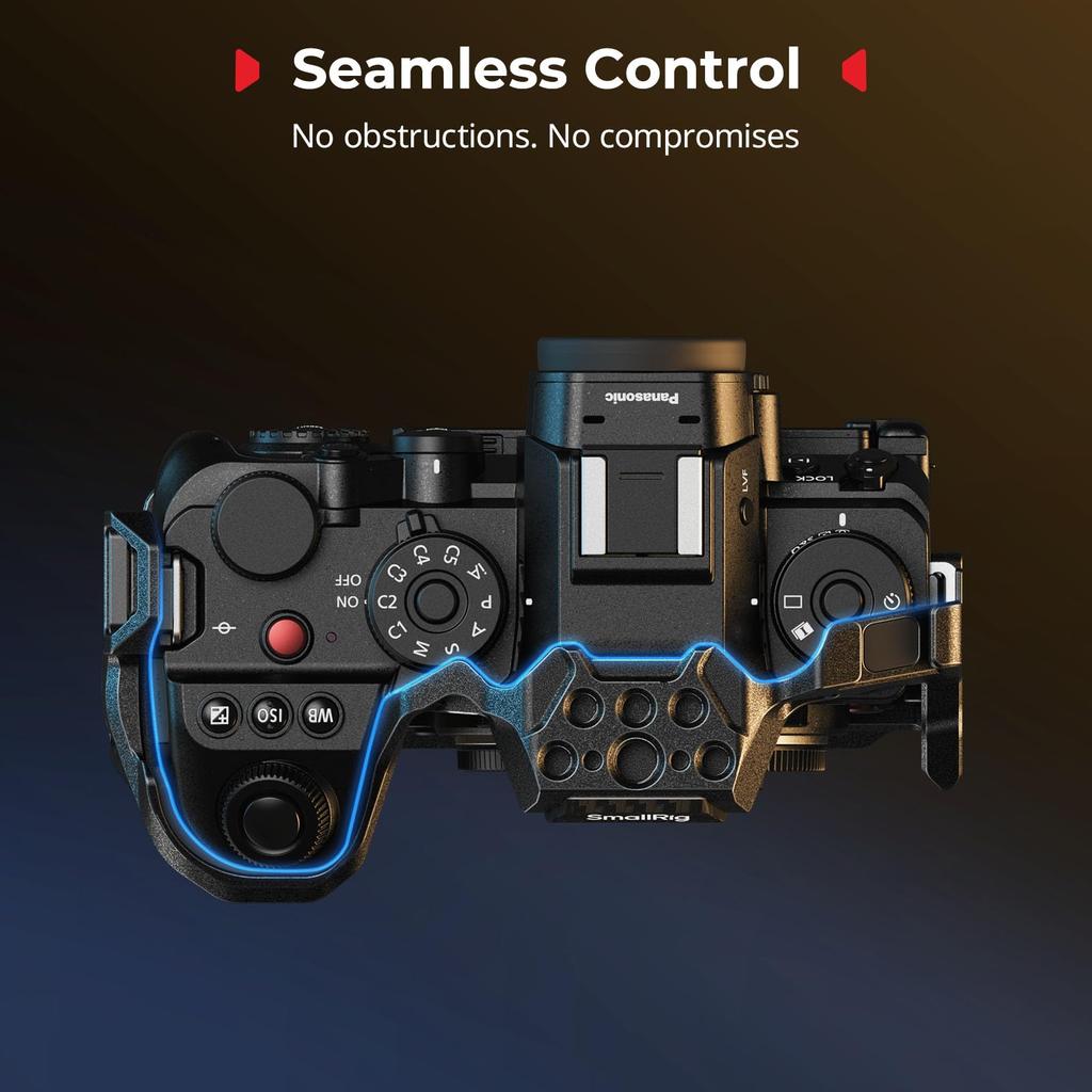 SmallRig Black Mamba Camera Cage for Panasonic G9 II S5 II S5 IIX S1R II S1 II S1 IIE with Quick Release Cold Shoe Strap and Threads / / / / /