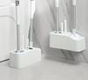 Four-Piece Wall-Mounted Toilet Brush Set for Bathroom Cleaning