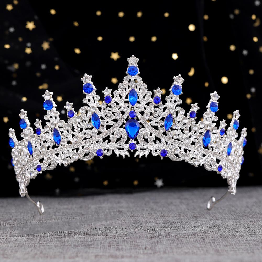 Krone Tiara Braut High End Prinzessin Krone Farbiger Kristall Königin Tiara Krone Barock Hochzeitskleid Stirnband