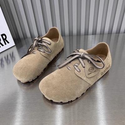 Women Shoes Spring Autumn Round Toe Leather Shoes Moccasins Flats Woman Sneakers Lace-Up Casual Ladies Driving Shoe Plus Size 42
