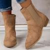 European, American and foreign trade British style large size medium tube thin knight boots women's suede thick heel pointed side zipper bare boots