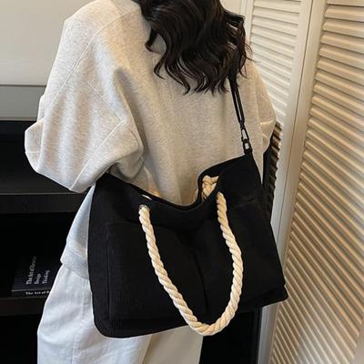 Vintage Corduroy Tote Bag Women's Shoulder Bag