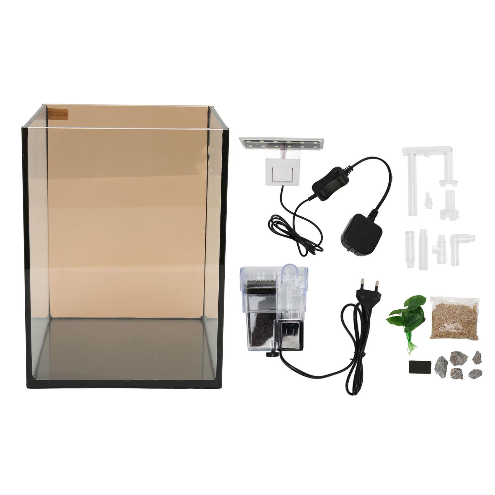 

Аквариумный комплект со светодиодной подсветкой на клипсе, безопасный, бесшумный, черный, хлопковый, фильтрация, бесплатная подмена воды, для маленьких рыбок