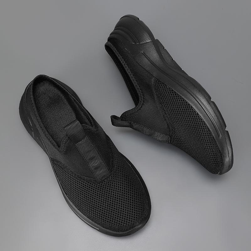 Fashion casual shoes men half slippers lightweight mesh summers shoes male breathable loafers slip on male footwear walking flats