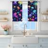 2pcs Brilliant Colored Jellyfish Printed Curtain for Home Decor - Rod Pocket Window Treatment for Bedroom, Office, Kitchen