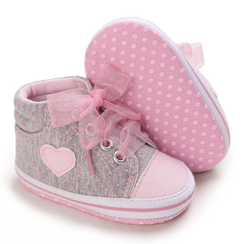 Infant Lace Bow Soft Sole Shoes for Girls (0-1 Year)