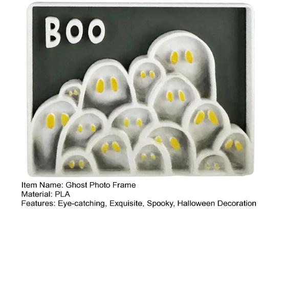 Halloween Picture Frame 3D Printed Ghost Photo Frame Ornaments for Living Room Kids Room Bedroom Halloween Party Decor