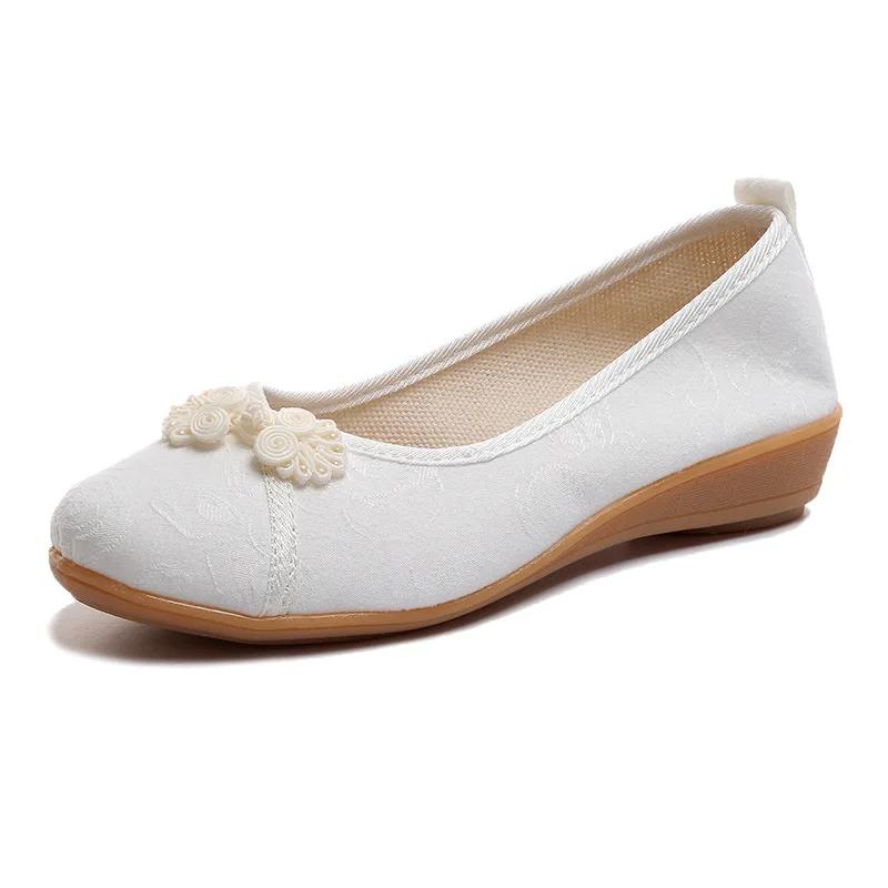 Maogu 2024 весна осень цветок этнический стиль ретро китайская ткань слипоны обувь — фото 11