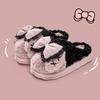 Fashion Bow Cotton Slippers Women's Autumn New Indoor Home Warm Non-slip Can Be Worn Outside Half Drag Cotton Shoes
