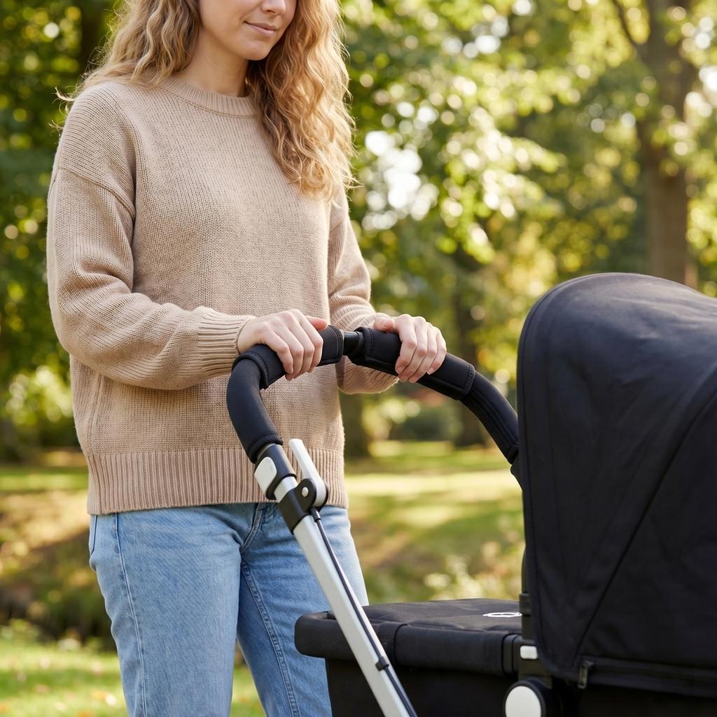 Kinderwagen Griffschoner 2er Pack Weicher Stoff Schutzhüllen für Kinderwagengriffe Einfach zu montieren und zu entfernen Strapazierfähiges Material