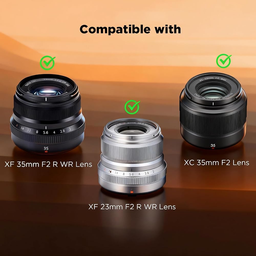 Haoge LH-X35 Bayonet Metal Square Lens Hood Shade for Fujifilm Fujinon XF 35mm F2 R WR (XF35mmF2), XF 23mm F2 R WR (XF23mmF2), and XC 35mm F2 (XC35mmF