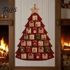DIY Fabric Advent Calendar Quilted Tree Kit, 24 Pocket Christmas Sewing Patchwork Kit Handmade Craft for Adults, Holiday Home Wall Door Decor