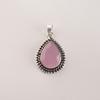 Rose Chalcedony Gemstone 925 Sterling Silver Handcrafted Jewelry Everyday Wear Pendant 1.5" For Her APP-2-16