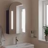 VidaXL Bathroom Cabinet with Arched LED Mirror Grey 42x13x70 Cm, Vanity Unit with Mirror, Wall Cabinet with 357974