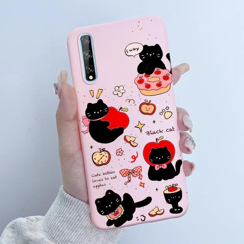 For Huawei Y8p Phone Case Flower Girl Design Soft Silicone TPU Back Housing for Huawei P Smart S Y 8p HuaweiY8p AQM-LX1 Covers