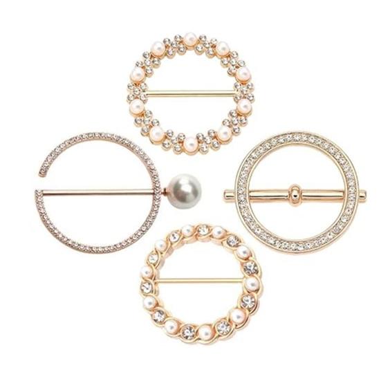 

4 шт. пуговицы с завязками на углах для одежды, круглые, в форме круга, с искусственным жемчугом, стразами, зажимы для шарфов, зажимы для галстуков футболок, зажимы для затягивания рубашек золотистый