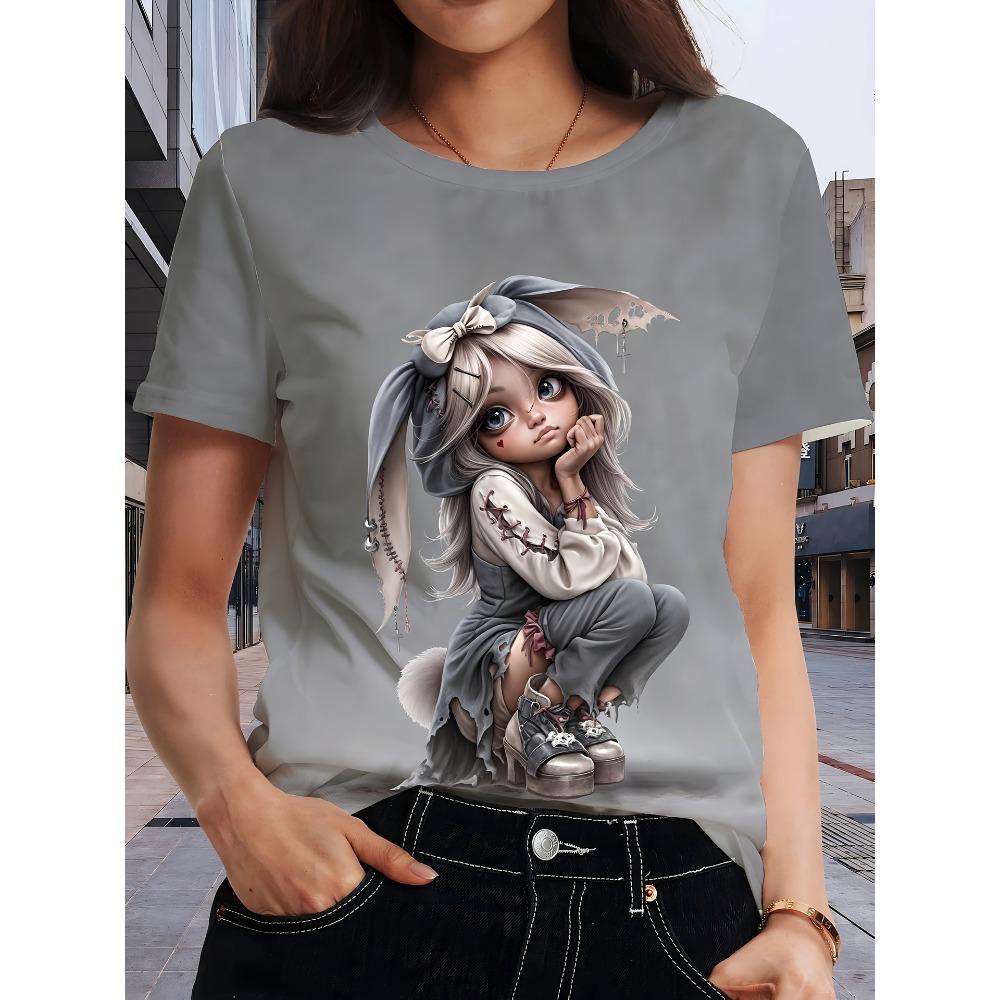 Summer Creative Fun Portrait Animals 3D Print Loose Short Sleeve T-shirt Breathable Women Casual Comfortable Versatile Sports T-shirts