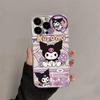 Cute Kuromi Hello Kitty Phone Holder Casing For Samsung A57 A56 A55 5G A54 A53 A17 A07 A36 A35 A26 A52 A34 A16 A15 A14 5G Case