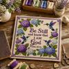 Kolibri Hortensia Broderikit, Kolibri Trädgård Tro Korsstygnskit, DIY Broderikit med Stämplat Tyg med Psalt, Nybörjare Handstygn