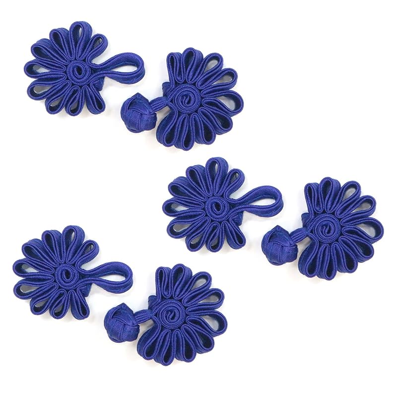 

chinese button braided button [blue] blue satin braid button cheongsam dress China clothes Chinese style decorative buttons decoration handicraft 3