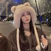 Winter Bear Plush Hat Outdoor Cycling Ear Protection Hat Thickened Warm Hat Casual Fleece Hat Women'S Warmth Essentials