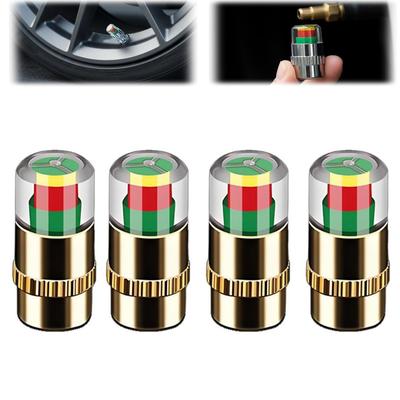 Motorcycle Car Tire Air Pressure Monitor Alert 4Pcs Indicator Tire Valve Cap Gauge Car Accessories Car Tyre Pressure Gauge Caps